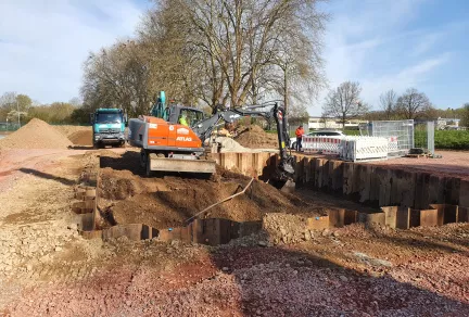 Herstellung eines Regenklärbeckens 